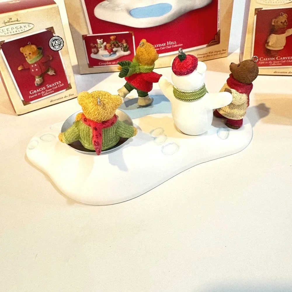 Hallmark Keepsake Snow Cub Club Ornament Set Hollyday Hill Gracie Wendy Calvin